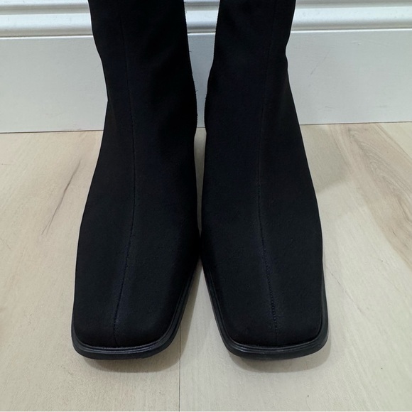 EUC Stewart Weitzman Windy Gore-Tex Black Bootie Boots Women's 9B Square Toe - Picture 3 of 14